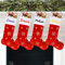 Deggodech Personalisiert Weihnachten Strumpf 1er Set, Rot Weihnachtsstrümpfe Drucken mit Namen Christmas Stockings mit Goldenen Silber Schneeflocken für Kamin Weihnachtsbaum Dekoration