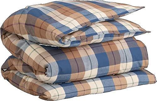 GANT Flannel Check Single Duvet Deep Blue 155X220