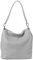 Cas8 Shopper Tasche Damen PAOLA - Schultertasche, Handtasche, Umhängetasche aus premium Leder, handbag mittelgroß, Beuteltasche, Tote Bag, made in Italy, Grigio