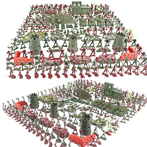 Bagima Soldaten Spielzeugfiguren 37 * 32 * 3 290 Stück Mini Soldaten Figuren Modell Spielzeug für Kinder Soldat Spielset mit Zubehör Armee Männer Kinder Geschenk Kinder Spielzeug