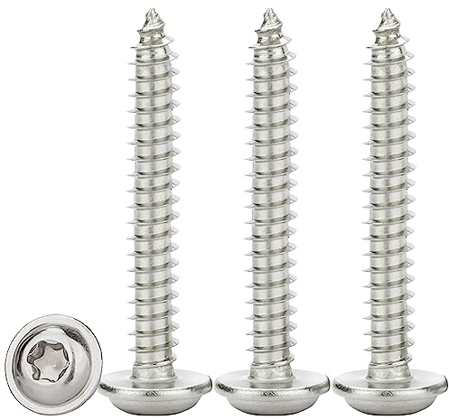 Drenky Blechschrauben Flachkopf M5x30mm,50 Stück Selbstschneidende Schrauben Mit Scheibe Edelstahl Rostfrei A2 V2A Holzschrauben Torx Vollgewinde