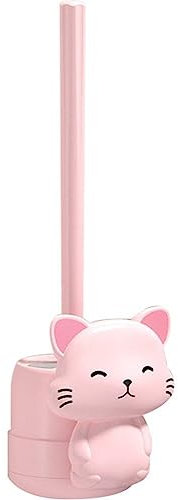 Fopytu Brosse De Toilettes Support pour Salle De Bain, Brosse De Toilette Mignonne pour Chats Brosse À Toilette Flexible Brosse, Taille Compacte pour Le Stockage L'organisation