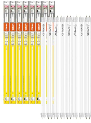 OSRAM Kosteneffiziente LED-Röhren für elektromagnetische Vorschaltgeräte, 6.6 W, G13, Tube, double-ended, 3000 K, Matt, Warm weiß, 8-er Pack, Warmweiß