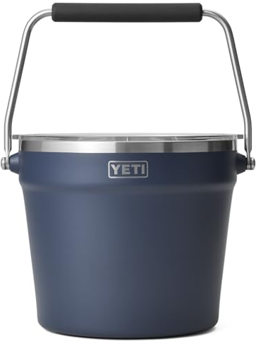 YETI Rambler Beverage Bucket, Double-Wall Vacuum Insulated Ice Bucket with Lid, Navy