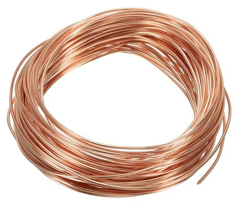 PATIKIL 49 Feet Solid Bare Copper Wire, 16 Gauge 99.9% Pure Copper Wire 1.6mm Soft Beading Wire Metal Plant Stem Ties for Jewelry Craft (15m)