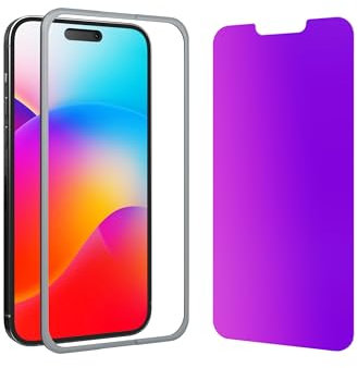 GIGIKISS Compatible for iPhone 13 Pro Max Privacy Screen Protector/iPhone 14 Plus Screen Protector Tempered Glass 6.7 Inch, Purple Gradient Anti Blue Light HD Screen Protector Easy Installation