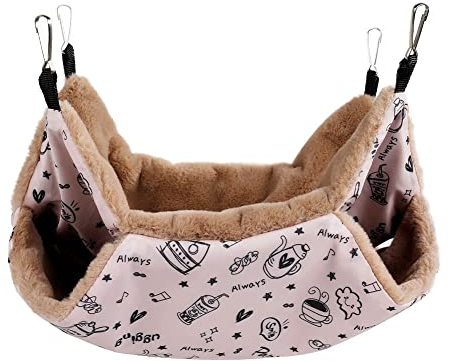 JPSDOWS Meerschweinchen-Hängematte,2-lagige Hamster-Hängematte Bereichern Sie Ihre Haustiere - Kleintierkäfig für Chinchilla, Papagei, Zuckergleiter, Frettchen, Hamster, Spielen und schlafen