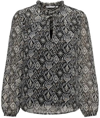 ONLY Onlditsy L/S Blusa Donna Wvn Noos, Nero/AOP: Shana Grafic, XS