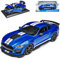 Generisch Ford Shelby Mustang GT500 VI Coupe Blau mit Streifen in Weiss Modell Ab 2014 Version Ab 2020 1/18 Modell Auto