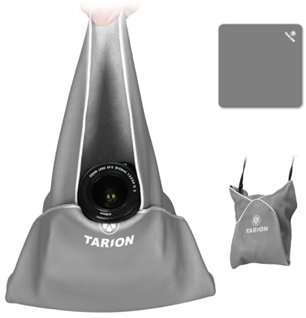 TARION Lens Camera Wrap Self-Adhesive - Anti-Scratch Lens Wrapping Lightweight Foldable Magic Cloth for Travel Protective Camera Bag Insert for Gears DLSR SLR Lens Tablet 18.5x18.5(47x47cm) Grey