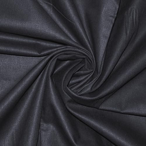 Stoff Virginia Tex, Meterware, Baumwollstoff 100%, große Breite 240 cm, Baumwollstoff 100% Oeko -Tex Standard 100 Unifarben zum Nähen (Schwarz, 300 cm)
