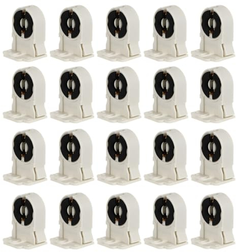 PartyKindom 20 Stück T8/ Lampenfassung Haushalts-Leuchtstoffröhren-Halterung Für Home-Office-Schlafzimmer (Weiß)