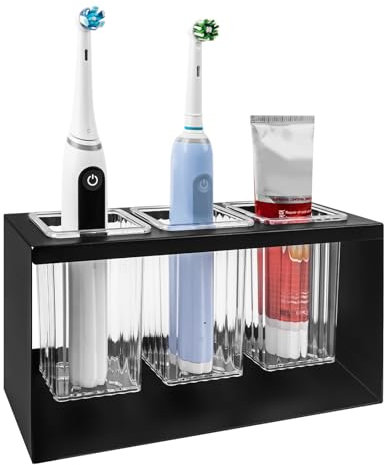 Linkidea Portaspazzolino Elettrico per Doccia in Metallo, Portaspazzolino Elettrico da Appoggio Compatibile con la Serie Oral-B iO, Philip Sonicare ProtectiveClean, 7AM2M