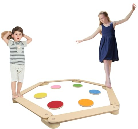 JOIEYOU Sprossenwand Kinderzimmer 76x58x215 cm Klettergerüst indoor inkl. Klimmzugstange Ringe Trapez Schrägbrett Strickleiter, Klimmzugstange Reckstange Turngeräte aus Birke bis 100 kg