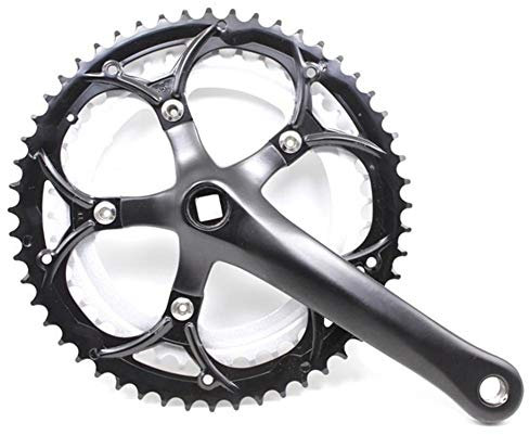 Guarnitura Bici,Guarnitura Perno Quadro MTB Bike Crank Set Speed ​​Hollow Dente del Piatto Bike Guarnitura MTB della Bicicletta Crankset Sprocket(Black)