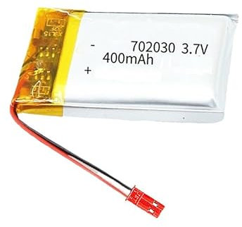 3.7V 400mAh 702030 Rechargeable Lipo Batterie Remplacement Lithium Polymère avec JST-2P Connecteur pour écouteurs, Jouets RC, Balance numérique, Beauté Instrument Batterie
