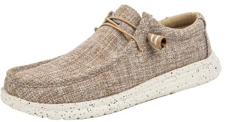 Mocasines para hombre, de lona, sin cordones, informales, para barco, sin cordones, informales, transpirables, transpirables, para caminar, informales, ligeros, informales, con cordones, mocasines