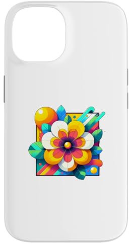Hülle für iPhone 14 MCM Quadratische Blumenkunst