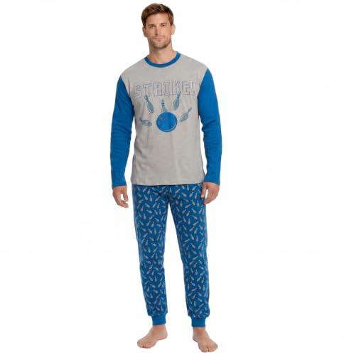 Kisses&Love Herren-Schlafanzug aus Baumwolle mit Langarmshirt KLP7