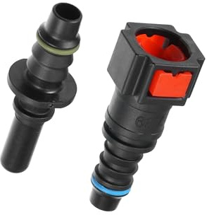 Motoforti Car Fuel Line Hose Quick Release Connector Kit Straight 5/16 7.89mm SAE to 5/16 8mm Disconnect Hose Plastic Red Long-lasting