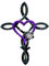 KYEQATY Cross Wall Decor Garten natürlicher Hufeisenkreuz Metall Wand Kreuz Rustikal Metallkreuz Schilder Garten Ornamente für Gartenharten -Zimmer Dekoration 15,8 x 11,8 Zoll Lila Lila