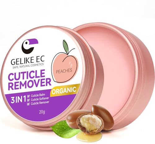 Women Cuticles Remover Creams for Nail - Gelike EC Soft Cuticle Balm Natural Peach Smells for Dry Cracked Cuticle