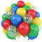 Luftballons Blau Gelb Rot Grün, 12 Zoll Karneval Party Latex Ballons Dekorationen, Matte Rote Gelbe Blaue Grüne Luftballons mit Konfetti für Kinder Superheld Thema Geburtstag Babyparty Party
