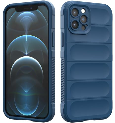 Custodia Compatibile con iPhone 12 Pro Max, Silicone Custodia per Tutto il Corpo, Copertura Antiurto con Fotocamera Protettivo, Cover Morbida al Tatto - Blu Scuro