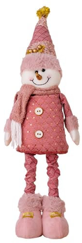 MEAKTSMI Muñecas telescópicas figura de vacaciones tamaño ajustable figura de pie adorno para ventana de Navidad o decoración de puerta
