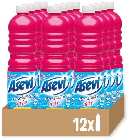Asevi Concentrated Floor Cleaner Liquid, Hard Floor Cleaner, Laminate, Multipack of 12 X 1L (Mio)