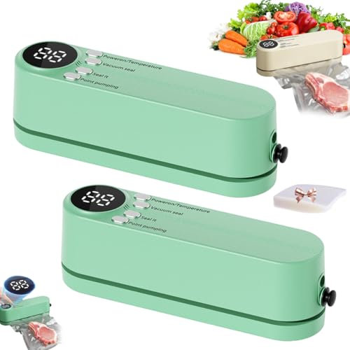 Rightfavour Mini sellador al vacío inalámbrico portátil | con 10 bolsas de vacío, máquina de sellado de alimentos portátil recargable por USB, mini sellador al vacío inalámbrico portátil para viajes