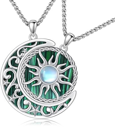 REDSUN Yin Yang Halskette Sterling Silber Sonne Mond Kette Elefant Anhänger für Paar BFF Kette 2 Stück Schmuck Geschenke für Damen Herren Couple Tochter