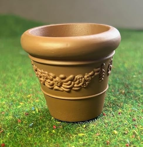 Yorkshire Miniatures Terracotta Pot Planter, 1/12 Scale, Miniature Garden Accessory