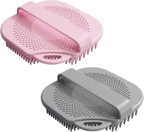 EdirFtra Gant de Toilette en Silicone Doux pour Peau Sensible, Brosse de Douche exfoliante avec Poils Longs pour Un Nettoyage en Profondeur, poignée antidérapante