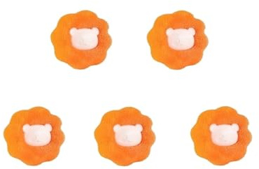 Tierhaarentferner For Waschmaschine, Wiederverwendbar, Katzen, Hunde, Fellaufkleber, Haarbürste, Fussel, Staubsammler, Trockner, Reinigung, Wäschewerkzeuge(Orange-5PCS)