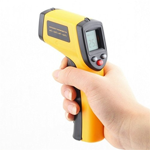 GS, termometro digitale portatile laser ad infrarossi con schermo LCD, pistola tester di temperatura da -50 a 380 °C, termometro senza contatto