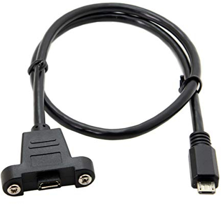 Chenyang USB-Verlängerung, Micro-USB, 5-poliger Stecker auf Buchse, Montur auf Platine, mit Schrauben, 50 cm.