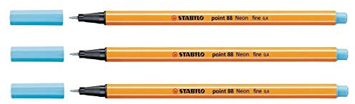 STABILO 3-stylo-feutres Point 88Âfeine Spitze 0,4Âmm blau neon