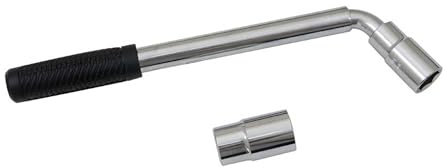 Teleskop-Radbolzenschlüssel ausziehbar, Länge: 350-510mm, inkl. 2 Stecknüsse 17/19mm & 21/23mm | PETEX