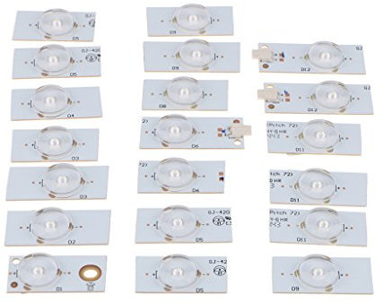 D DOLITY 20 Pcs 6V Lámpara Granos de LED con Filtro de Lentes Ópticas para Reparación de TV SMD 32-65 Pulgada