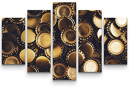 Paul Sinus Art Leinwandbilder | Bilder Leinwand 160x100cm Kronkorken