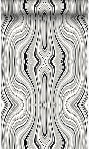 Origin papier peint lignes graphiques noir et blanc 53 cm x 10.05 m Wallcoverings