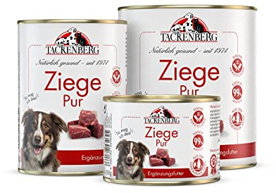 TACKENBERG Ziege Pur Nassfutter Dose für Hunde - Hundefutter in Premiumqualität - natürlich getreidefrei - 12 x 800 g