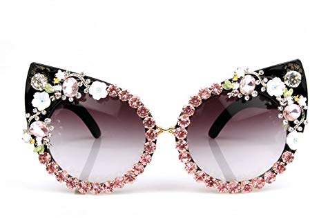 YLNJYJ Sonnenbrillen Sonnenbrille Frauen Luxus Red Strass Sonnenbrille Sexy Cat Eye Sonnenbrille Vintage Shades Brillen Oculos