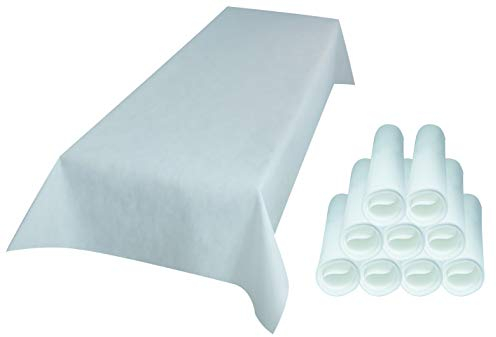 Sensalux Tischdecke, abwaschbar, Vorteilspack, 10 Stück, 1,18m x 2,5m, Weiß