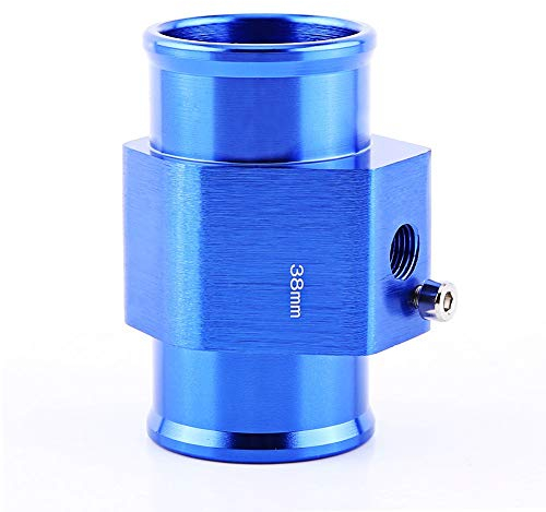 Coche Moto Temperatura del agua Junta Universal Fit Tubo de metal Manguera Sensor de temperatura Medidor Adaptador de manguera del radiador con abrazaderas, 26 mm-40 mm(38mm)