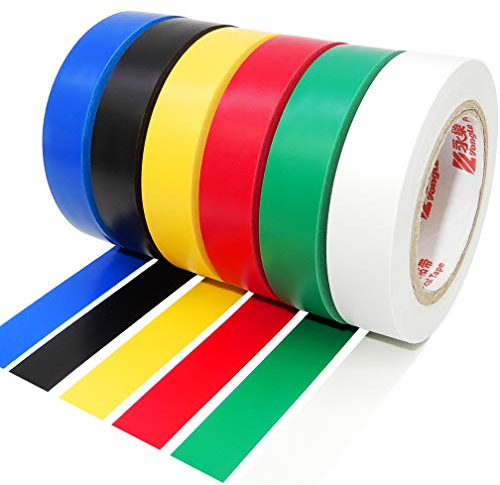 Maveek Isolierband Farbig Set, 6 Rollen 15mm x 15 m isolierband Wasserdicht Elektrisch PVC klebeband für kabel isolierung, Reparatur und Bündelung von Kabeln
