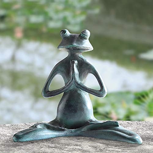 SPI Home 21091 Meditierender Yoga-Frosch, Gartenskulptur