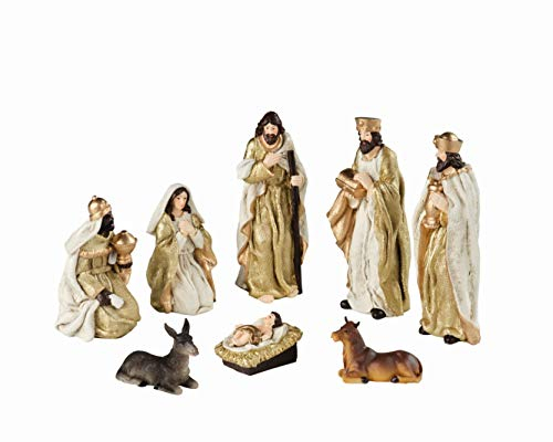 Krippenfiguren aus Polymagnesium Maria Josef Jesus Könige Hirte 8er Set