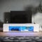 SONNI TV Board, LED Lowboard, TV Schrank Weiß, Fernsehtisch, TV-Regal, Hochglanz, 135 cm breit, 12-LED-Farben, 135x39x30cm, GTV003W-WHITE-4.